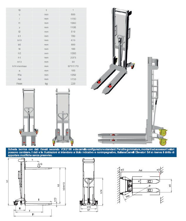 sollevatore manuale 10M in A304