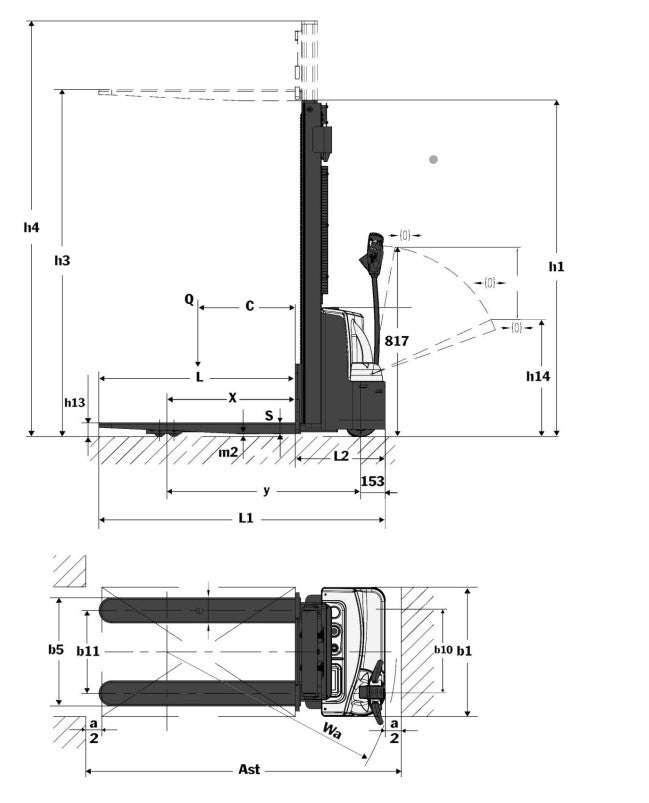 carrello elevatore elettrico uomo a terra 3.5x