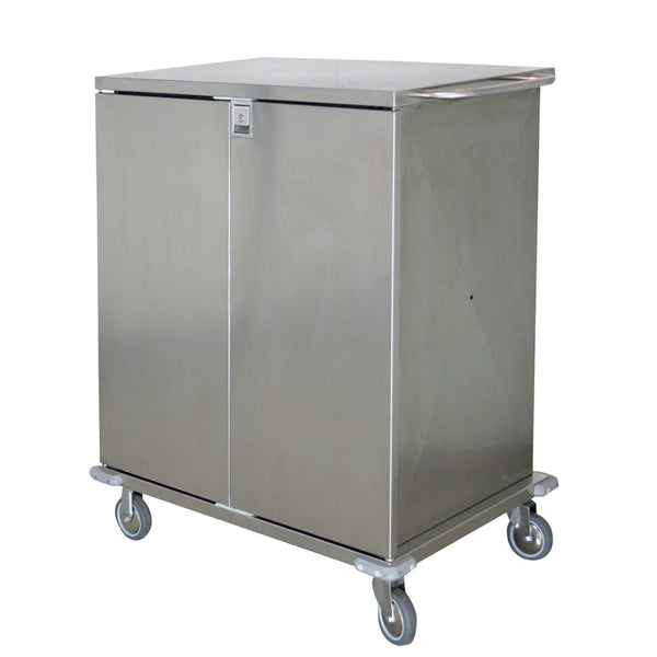 Carrello container biancheria doppia anta in accaio inox aisi 304