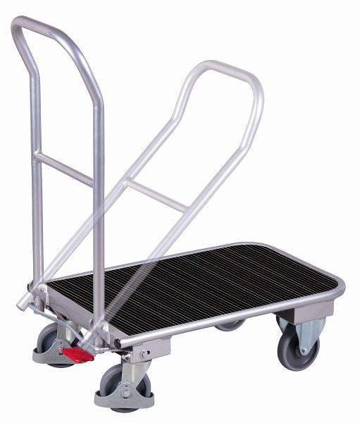 VARIOfit Alu-Klappbarrenwagen Mit Rillengummimatte, Belastbarkeit: 150 kg Einseitige EasyStop-Gummibereifung, ap-600.812