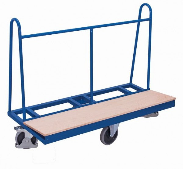 VARIOfit Plattenwagen mit Rautenrollenanordnung, Tragkraft 500 kg, Ladefläche: Gummibereifung 1.500 x 370 x 900 mm (L/B/H), pl-150.011