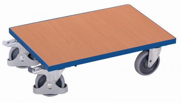 VARIOfit Euro-System-Roller mit 1 Fachboden Außenmaße: 620 x 420 x 205 mm (B/T/H), Tragkraft 250 kg Thermoplastische Gummibereifung, sw-410.009