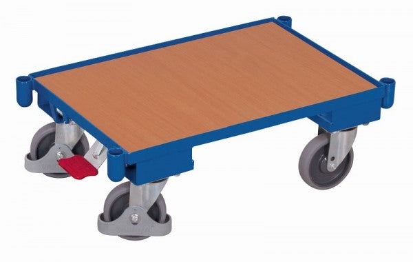 VARIOfit EuroSystemRoller mit Fuß und Winkelhülsen, Tragkraft: 250 kg Thermoplastische Gummibereifung Einseitiger EasySTOP, sw-410.061