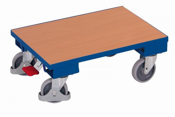 VARIOfit Euro-System-Roller mit Bodenladefläche: 610 x 415 mm (B/T) Belastbarkeit: 250 kg Einseitige EasySTOP thermoplastische Gummibereifung, schwarz-410.069