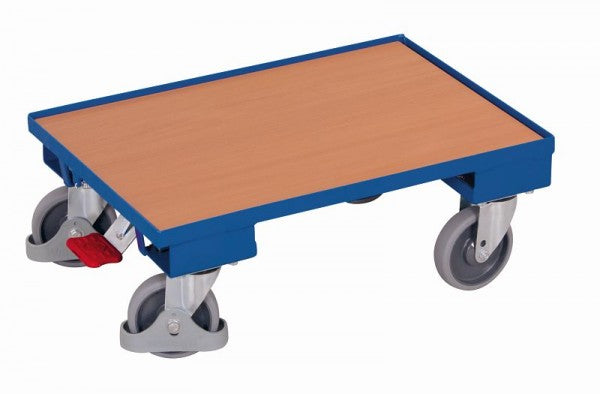 VARIOfit Euro-System-Roller mit Ladefläche auf dem Boden: 605 x 410 mm (B/T) Belastung: 250 kg Einseitige EasySTOP thermoplastische Gummibereifung, schwarz-410.070
