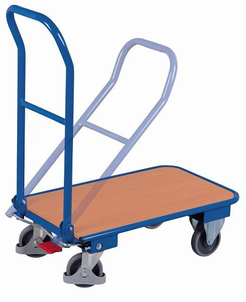 Trolley mit VARIOfit-Klappbügel, Tragkraft 250 kg Thermoplastische Gummibereifung, sw-600.802