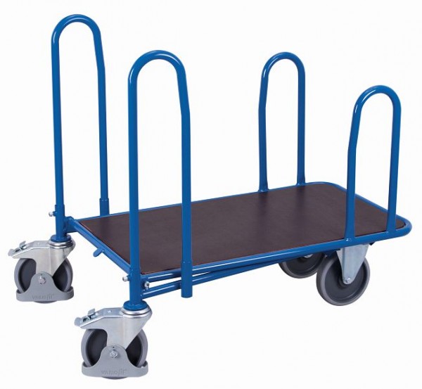 VARIOfit Trolley C + C mit 4 Seitenbügeln, Tragkraft 400 kg, Ladefläche: 880 x 447 mm (B/T), Ladehöhe: 274 mm Thermoplastische Gummibereifung, schwarz-500.114