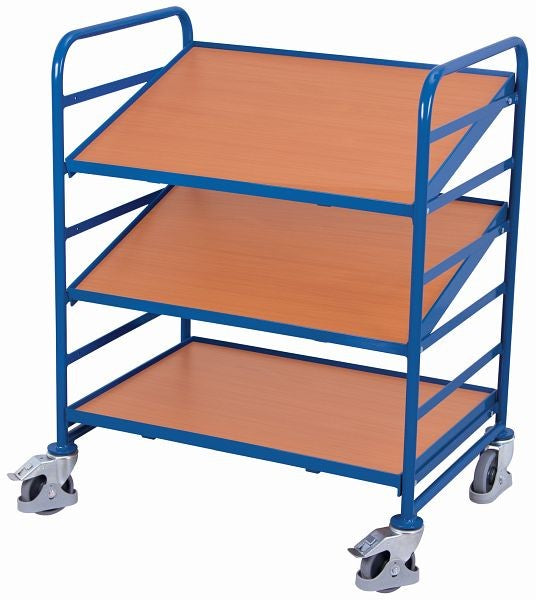 VARIOfit Eurokastenwagen mit 3 Holzböden, Tragkraft 200 kg thermoplastische Gummibereifung, sw-610.201