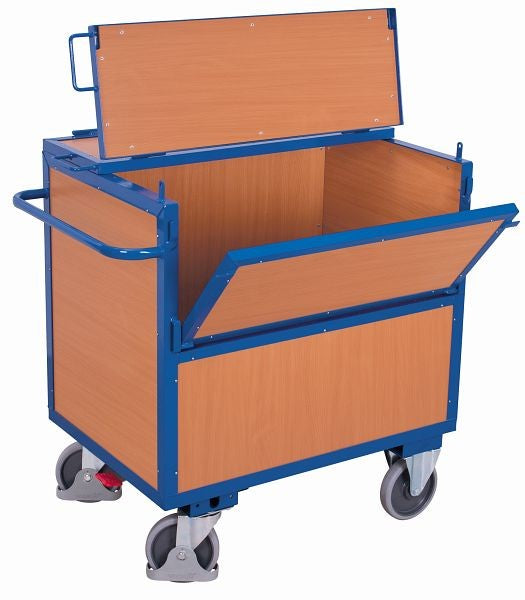 VARIOfit Holzwagen mit dicht verschweißtem Deckel, Tragkraft 500 kg thermoplastische Gummibereifung, sw-700.407